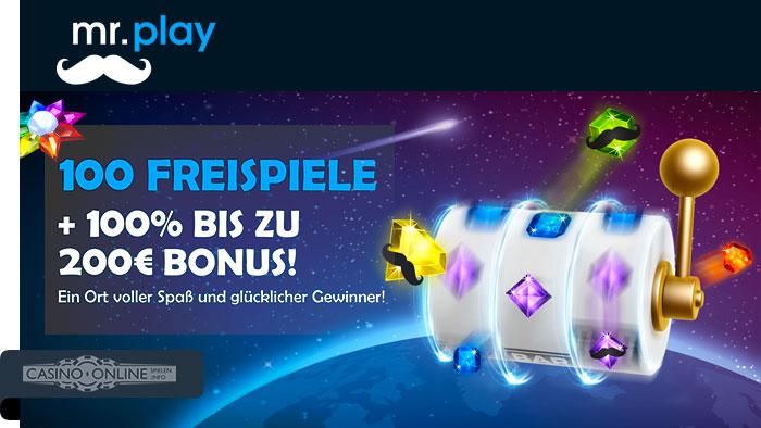 Mr Play 200€ Bonus und 100 Freispiele
