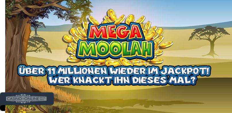 Über 11 Millionen im Jackpot bei Mega Moolah